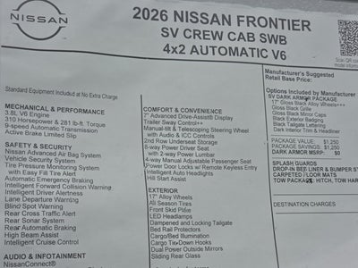 2026 Nissan Frontier SV