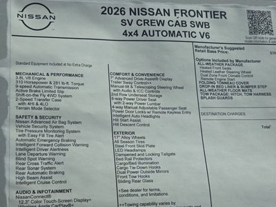 2026 Nissan Frontier SV