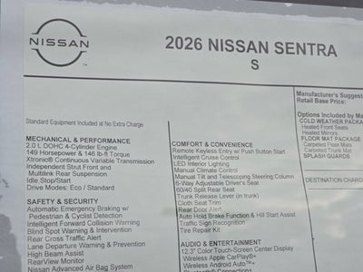 2026 Nissan Sentra S