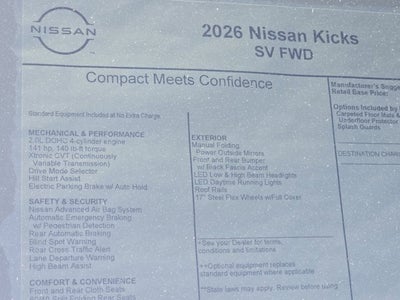 2026 Nissan Kicks SV
