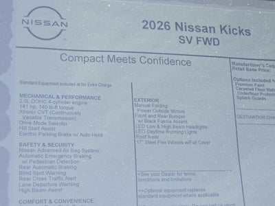 2026 Nissan Kicks SV