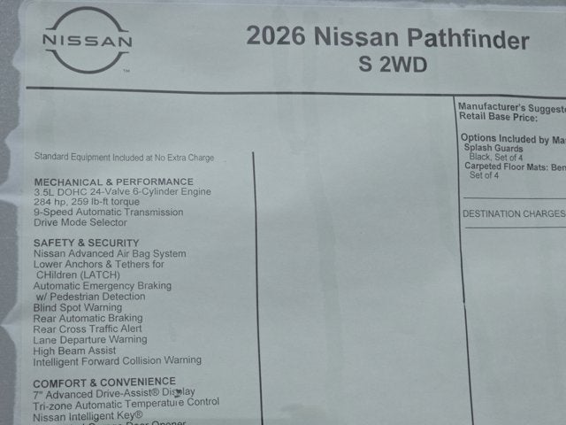 2026 Nissan Pathfinder S