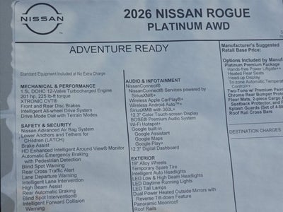 2026 Nissan Rogue Platinum