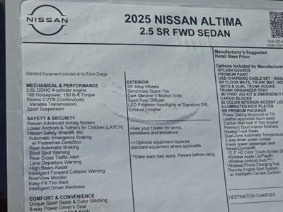 2025 Nissan Altima SR