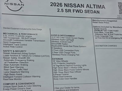 2026 Nissan Altima SR