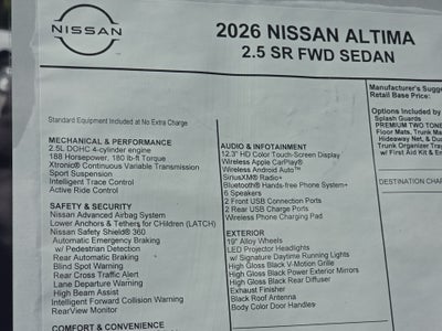 2026 Nissan Altima SR