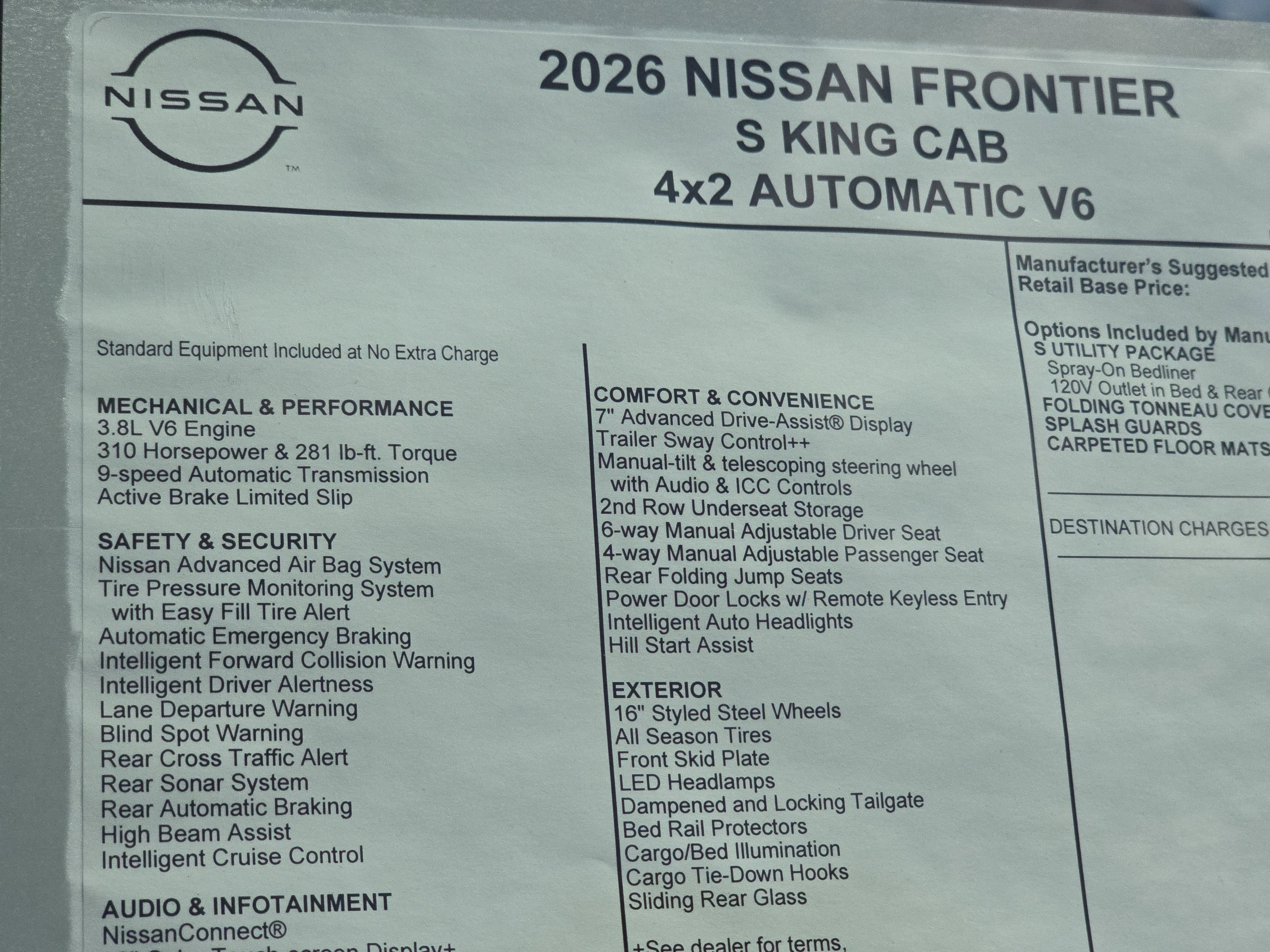 2026 Nissan Frontier S