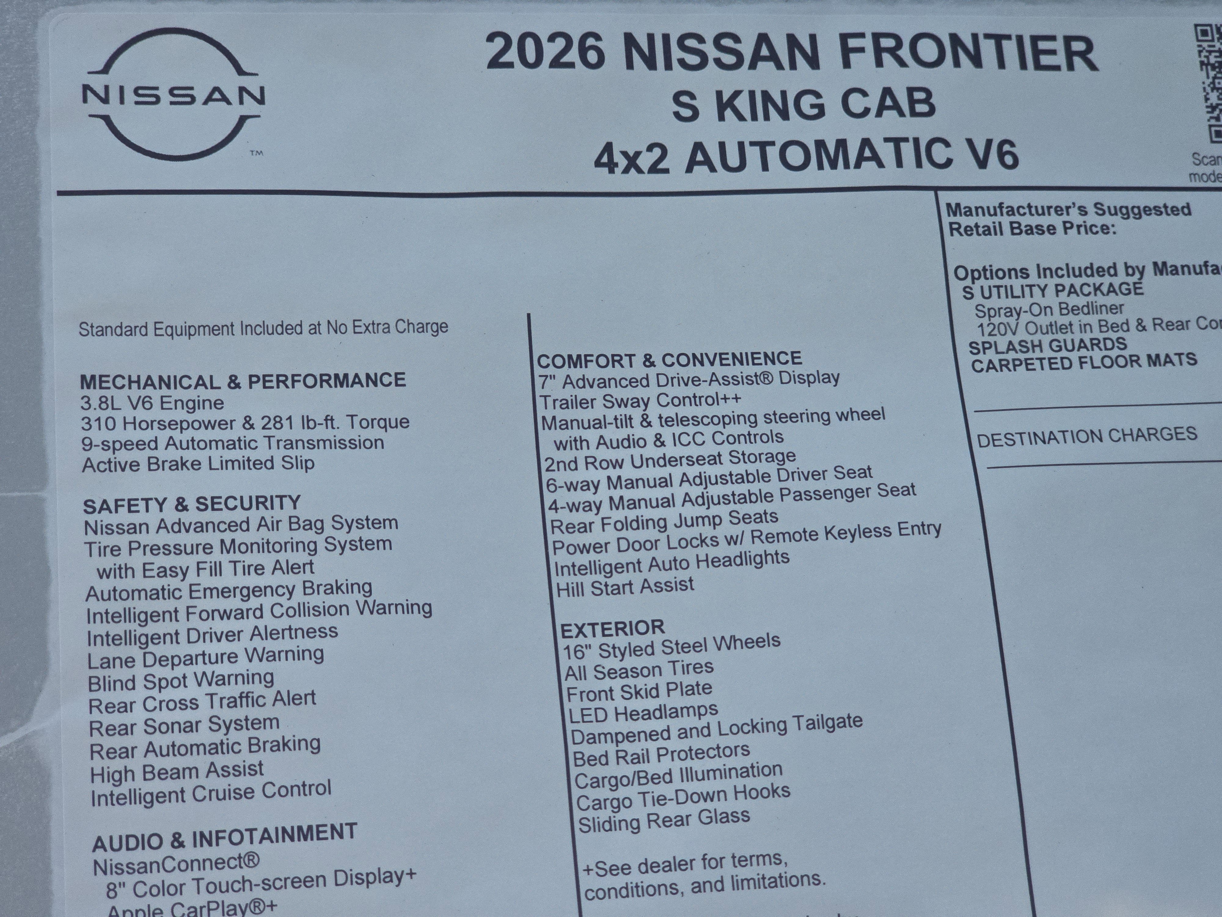 2026 Nissan Frontier S