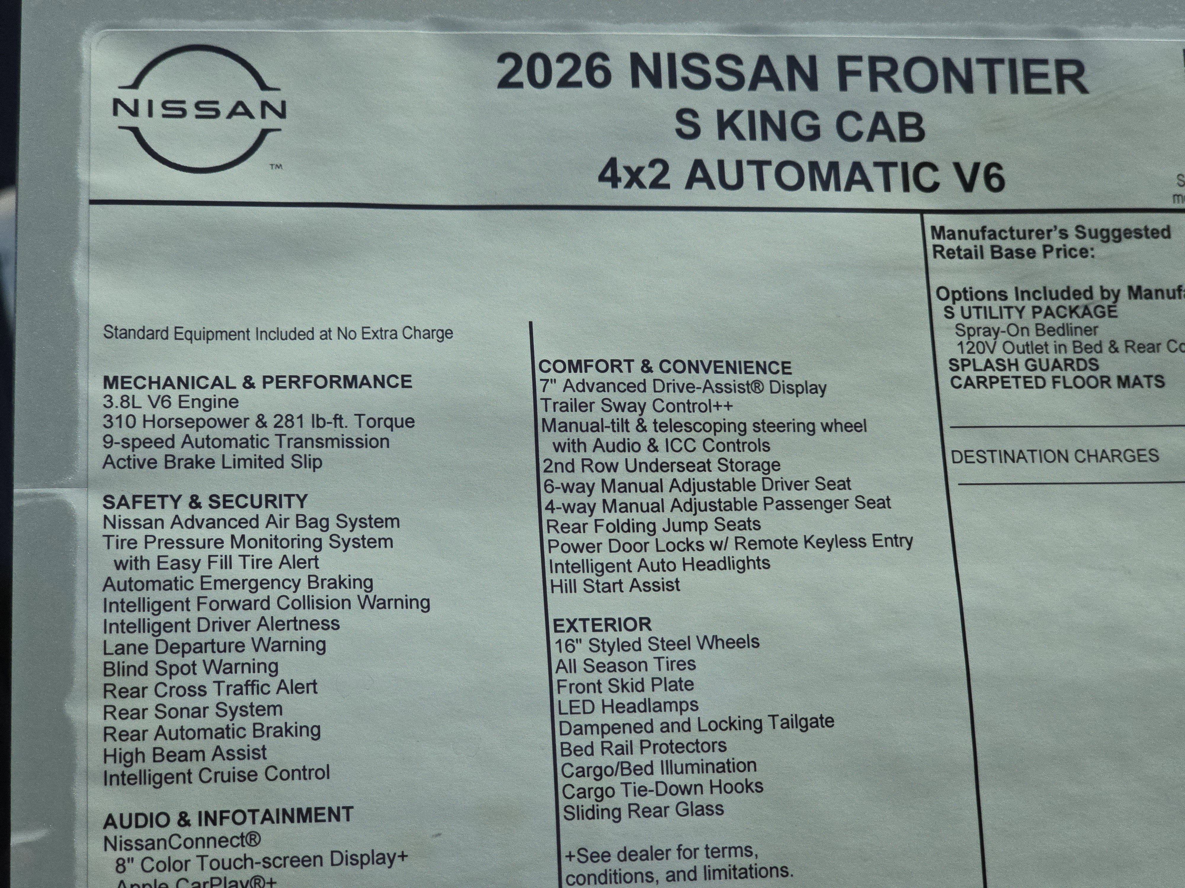 2026 Nissan Frontier S