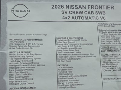 2026 Nissan Frontier SV