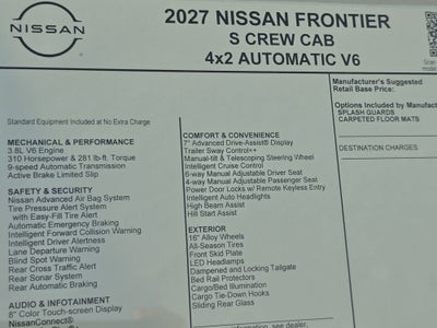 2027 Nissan Frontier S