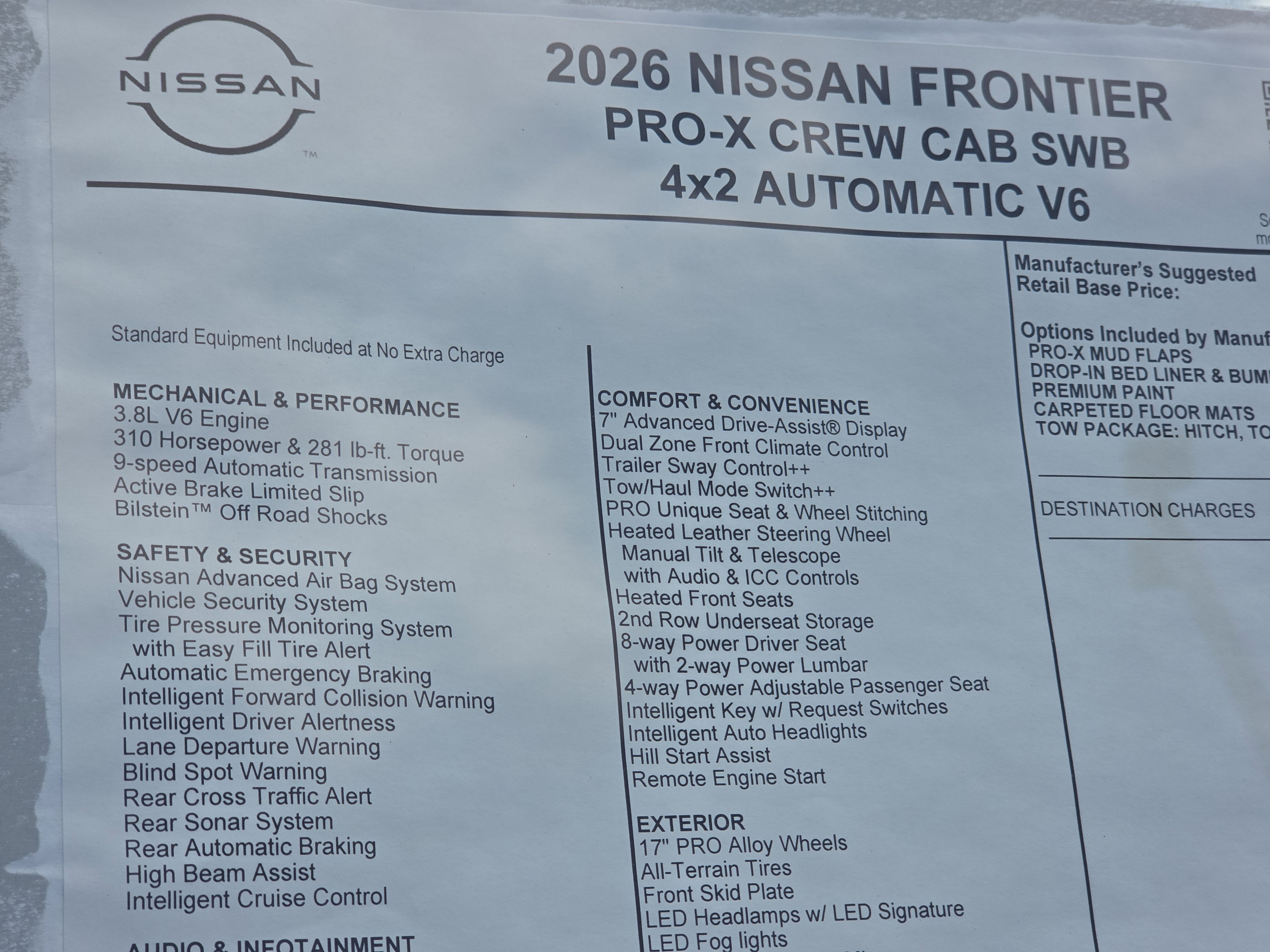 2026 Nissan Frontier PRO-X