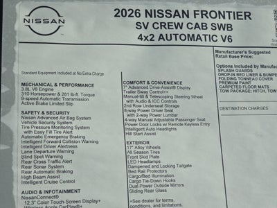 2026 Nissan Frontier SV
