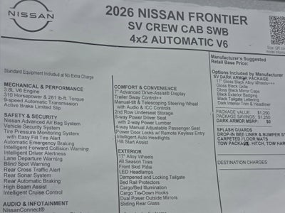 2026 Nissan Frontier SV