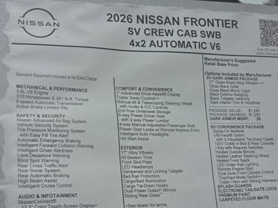 2026 Nissan Frontier SV