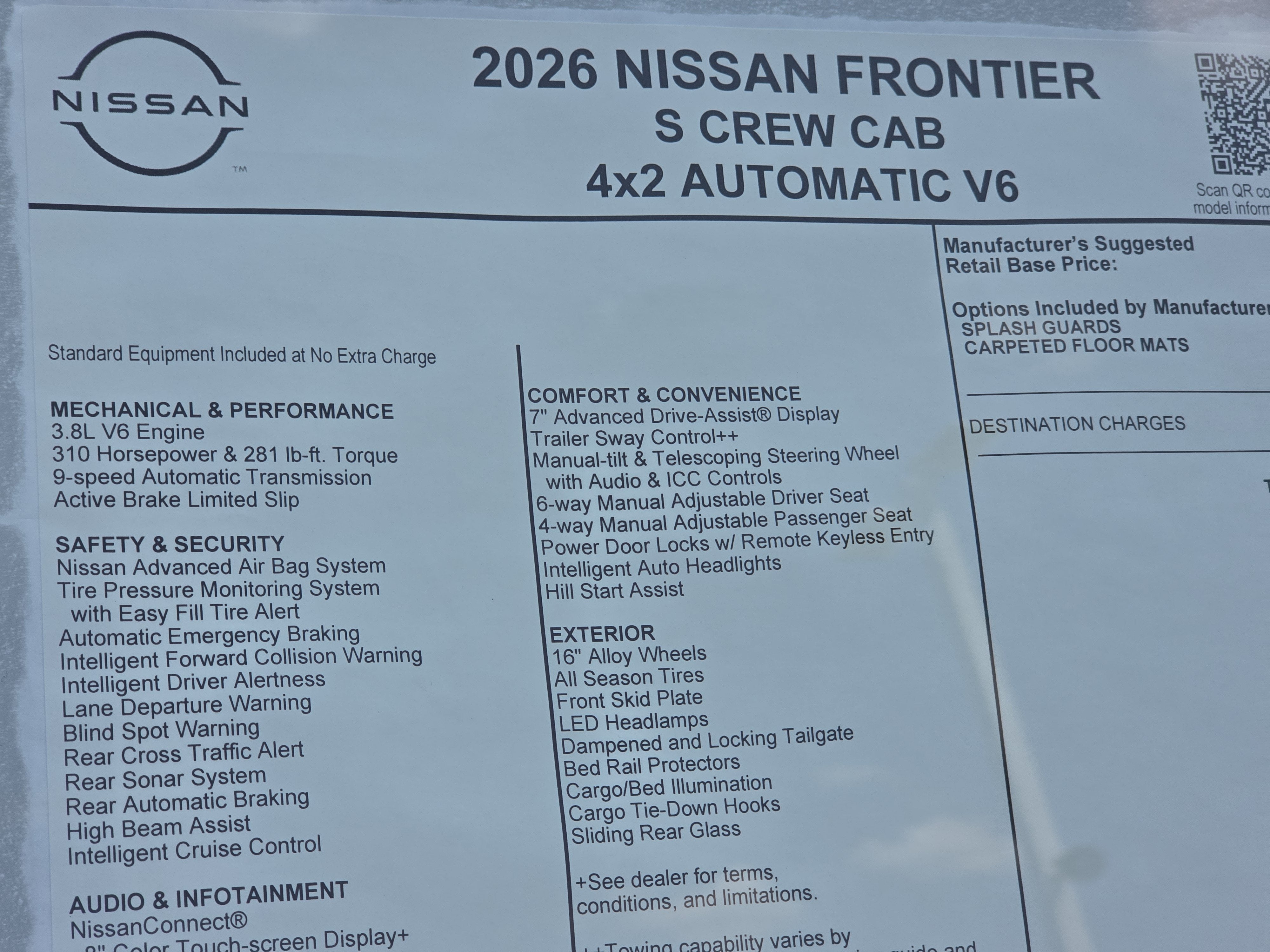 2026 Nissan Frontier S