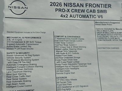 2026 Nissan Frontier PRO-X