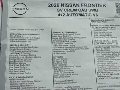 2026 Nissan Frontier SV
