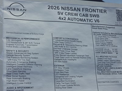 2026 Nissan Frontier SV