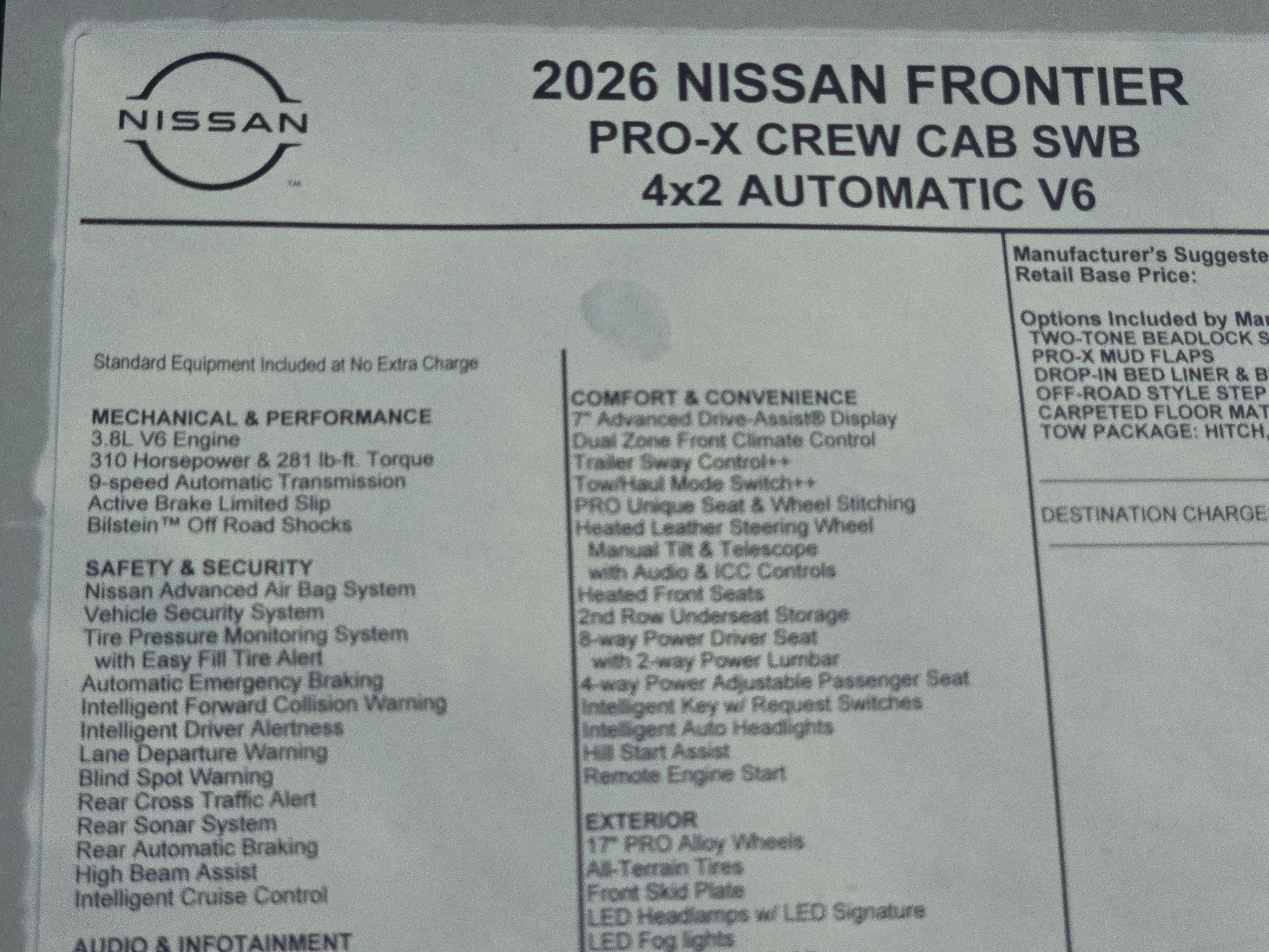 2026 Nissan Frontier PRO-X