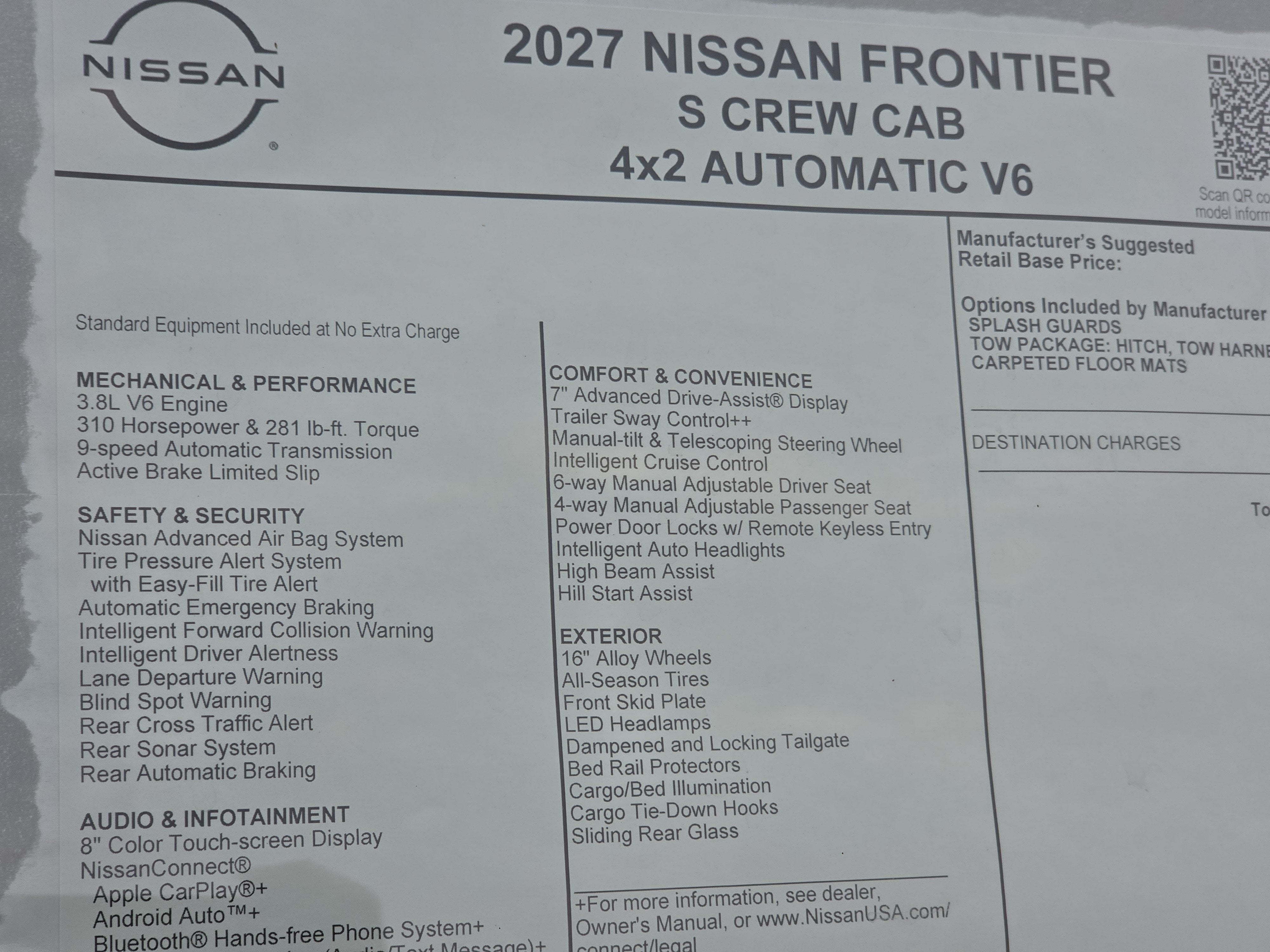 2027 Nissan Frontier S