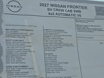 2027 Nissan Frontier SV