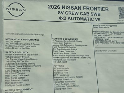 2026 Nissan Frontier SV