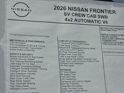 2026 Nissan Frontier SV