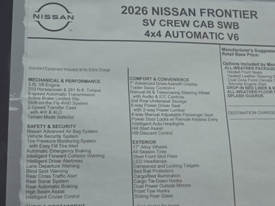 2026 Nissan Frontier SV
