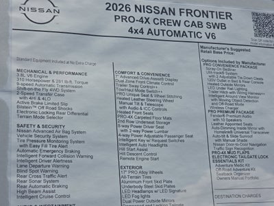 2026 Nissan Frontier PRO-4X