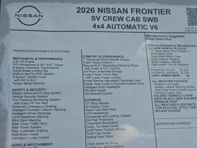 2026 Nissan Frontier SV