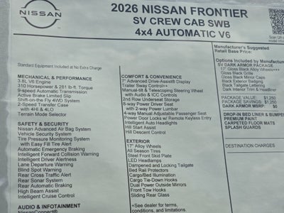 2026 Nissan Frontier SV