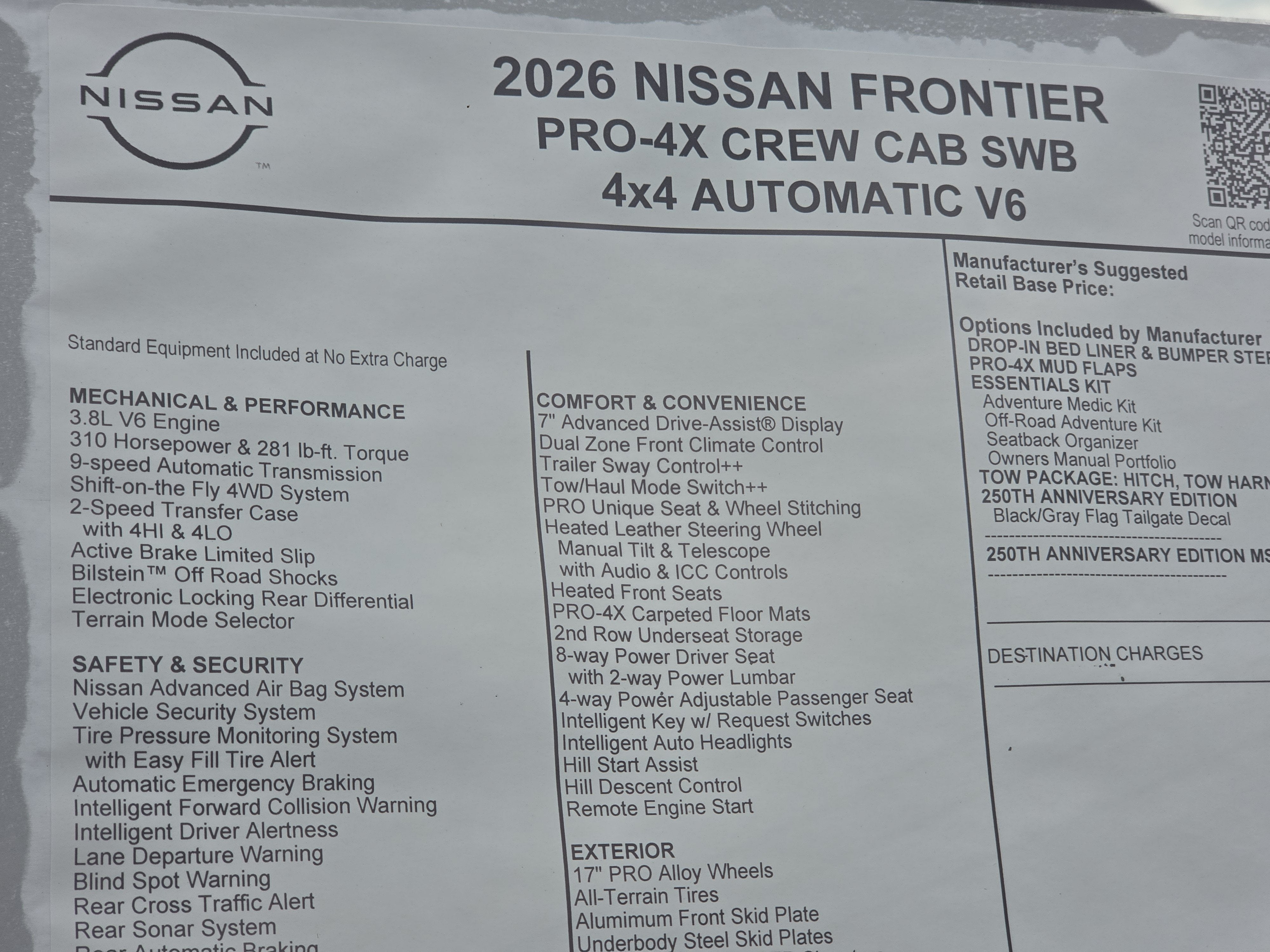 2026 Nissan Frontier PRO-4X