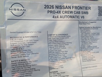 2026 Nissan Frontier PRO-4X