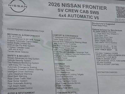 2026 Nissan Frontier SV