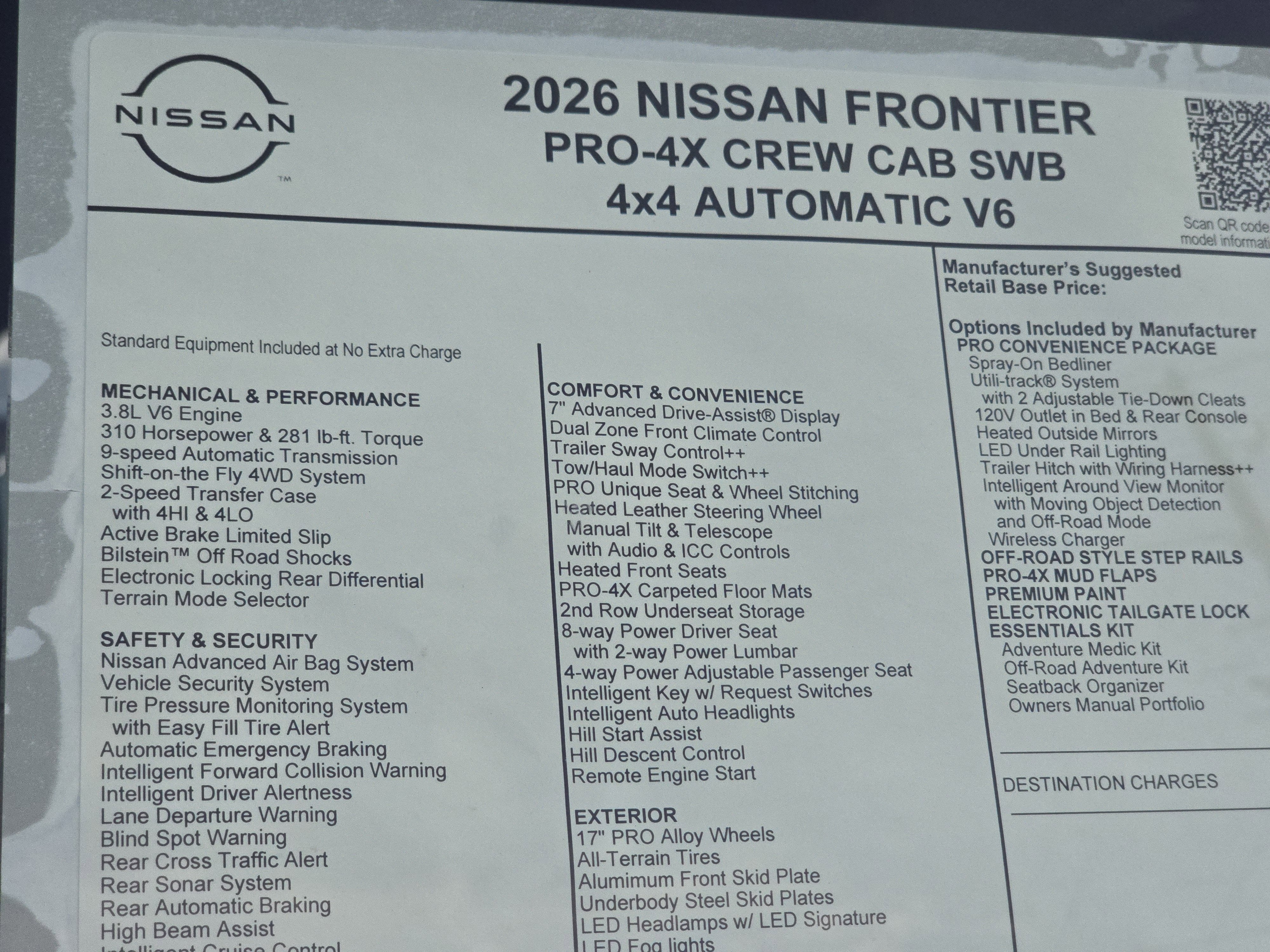 2026 Nissan Frontier PRO-4X