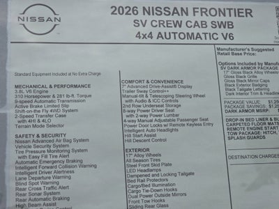 2026 Nissan Frontier SV