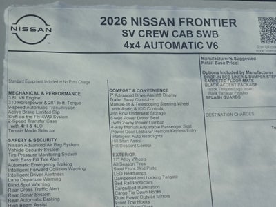 2026 Nissan Frontier SV