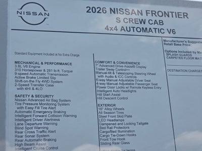 2026 Nissan Frontier S