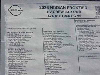 2026 Nissan Frontier SV