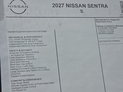 2027 Nissan Sentra S