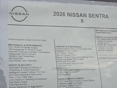 2026 Nissan Sentra S