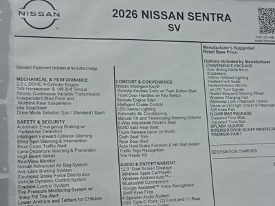 2026 Nissan Sentra SV