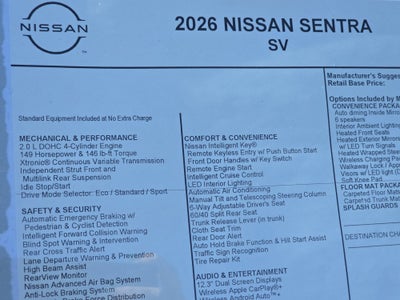 2026 Nissan Sentra SV