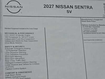 2027 Nissan Sentra SV