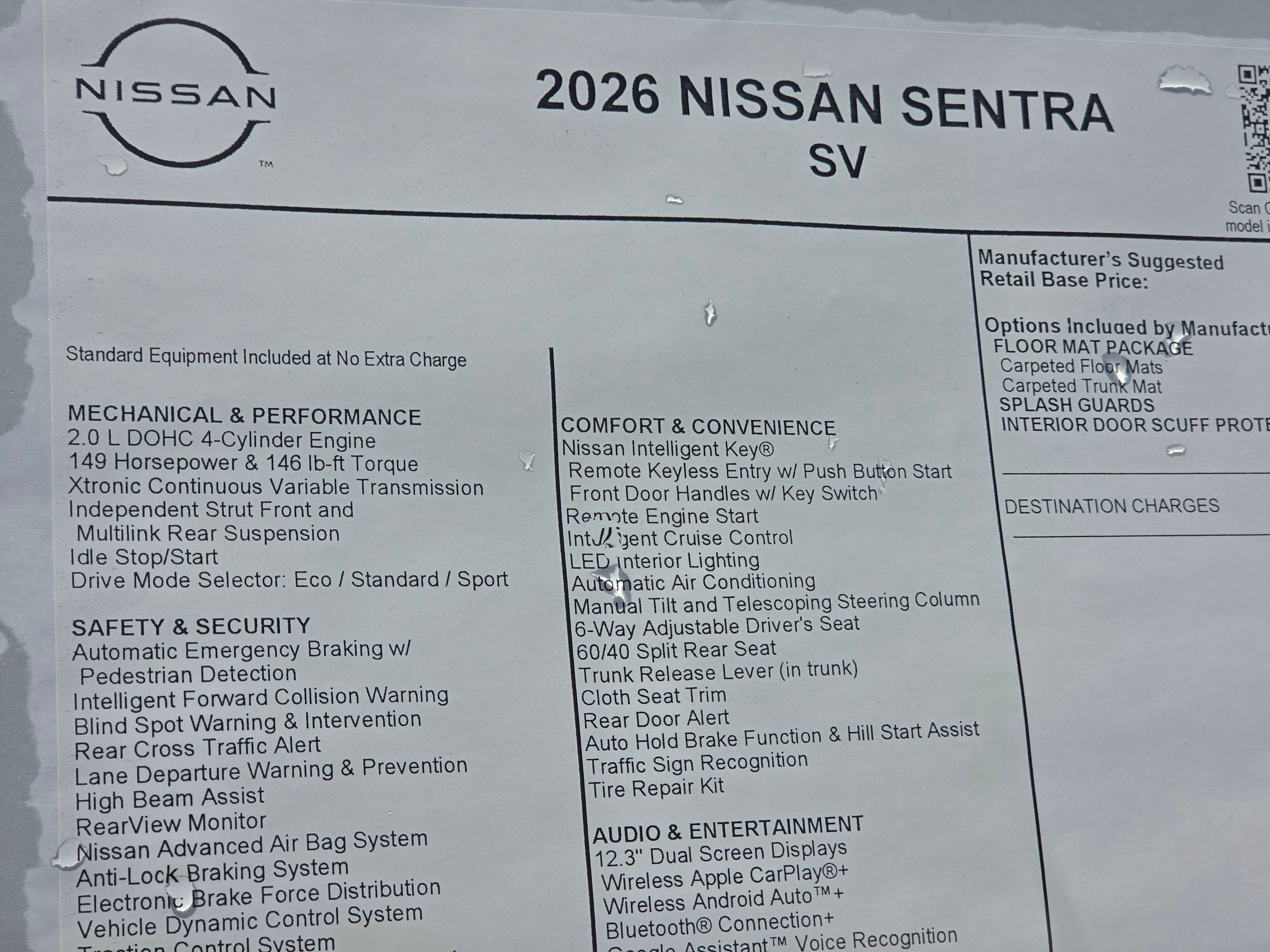 2026 Nissan Sentra SV