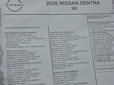 2026 Nissan Sentra SR