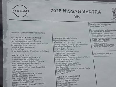 2026 Nissan Sentra SR