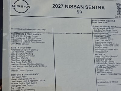 2027 Nissan Sentra SR