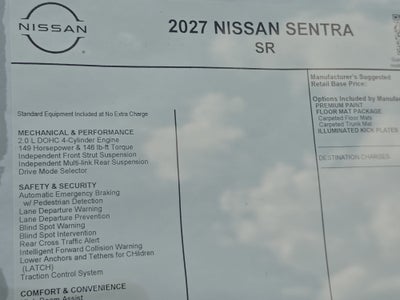 2027 Nissan Sentra SR